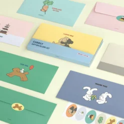 Iconic Cuddly Envelope Set — 24 Envelopes + 28 Stickers