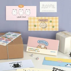 Iconic Doodle Envelope Set - 24 Envelopes + 28 Stickers