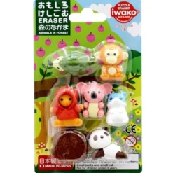 Iwako Puzzle Erasers - Forest Animals (7 Erasers)