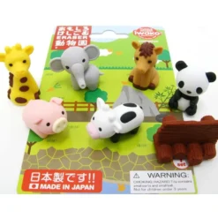 Iwako Zoo Animals Eraser Set – Cute Puzzle Erasers, Made in Japan