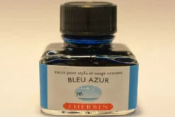 J Herbin Fountain Pen Ink Bottle -- Bleu Azur : Azure Blue