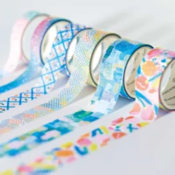 KING JIM SODA Glitter Masking Tape Geometry — 10mm