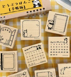 Kodomo No Kao Wooden Stamps - Animal Notebook Series