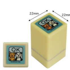 Kodomo No Kao x Ganaha Yoko Self-Inking Stamp – Cat & Panda "OK"