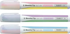 Kokuyo Beetle Tip Dual Colour Highlighter — Vivid and Pastel Colours