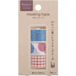 Kokuyo Bobbin 'Washi' Masking Tape (3 Roll Pack)