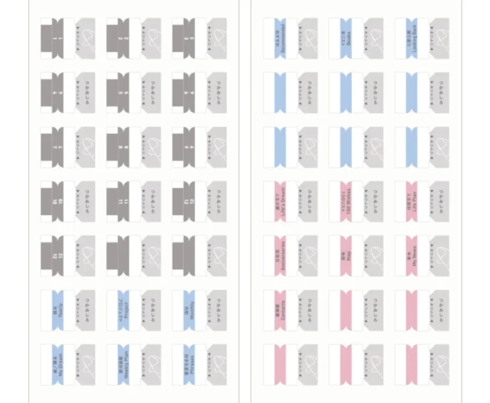 Kokuyo JIBUN TECHO Goods Index tabs for Biz