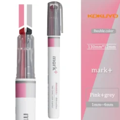 Kokuyo Mark+ Dual Colour Highlighter – Gentle Grey & Soft Hues, Clever Twin Tip