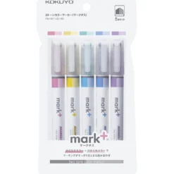 Kokuyo Mark+ Two Tone Colour Marker Highlighters (Set of 5)