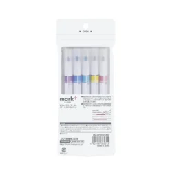 Kokuyo Mark+ 2 Way Colour Marker Pen - Set of 5
