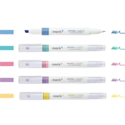 Kokuyo Mark+ 2 Way Colour Marker Pen - Set of 5
