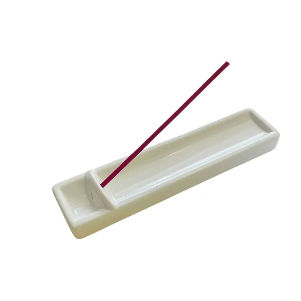 Kousaido Long Incense Dish - Milky White