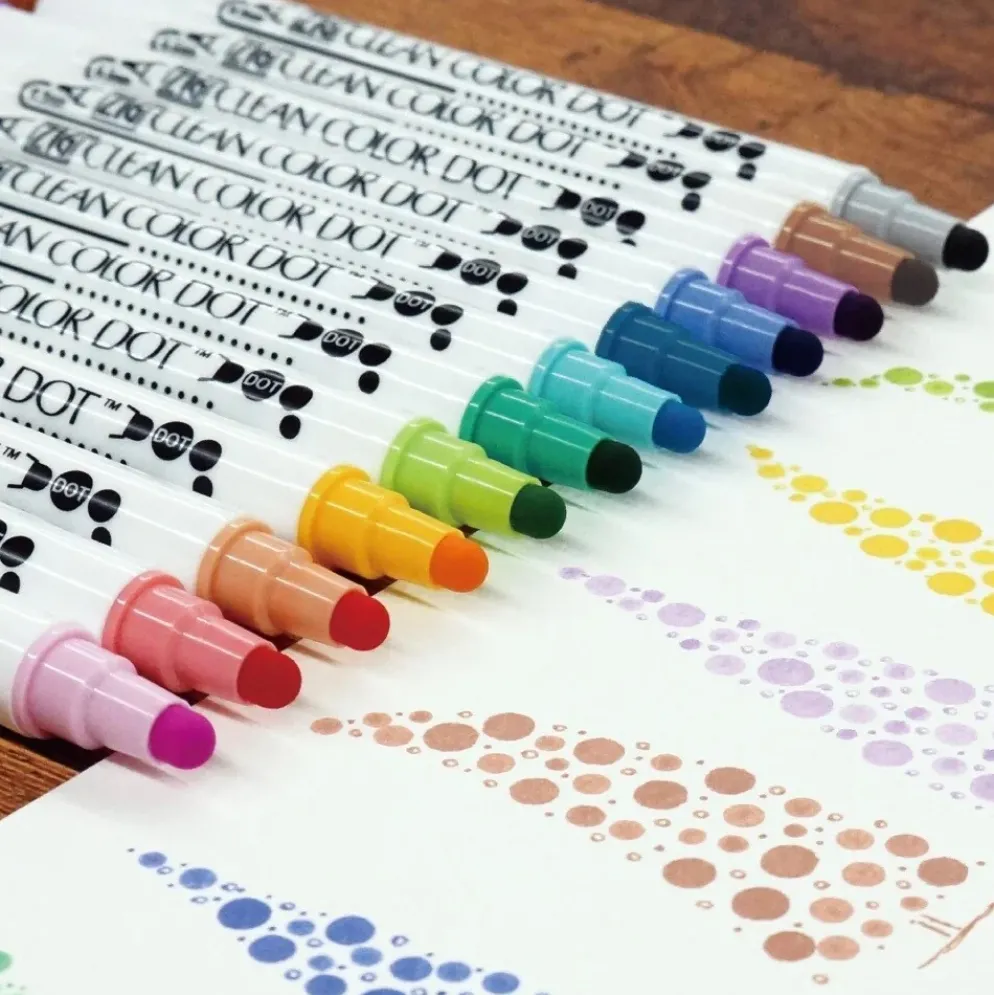 Kuretake ZIG Clean Color Dot Marker Pen (Set of 12)