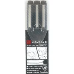Kuretake ZIG Cartoonist Mangaka Black Assortment Set (Set of 3)