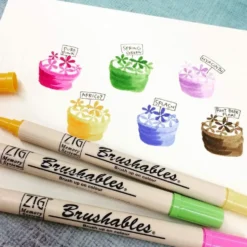 Kuretake ZIG Memory System Brushables Bright 6-Colour Set