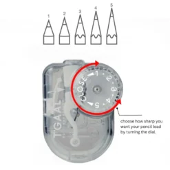 Kutsuwa T’Gaal Adjustable Pencil Sharpener – Five-Stage, Precision Japanese Design