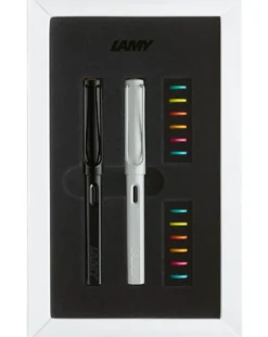 LAMY Safari Multicolour Special Edition Fountain Pen Set – All White & All Black