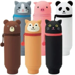 LIHIT LAB PuniLabo Stand Pen Case - Grey Cat