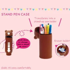 LIHIT LAB PuniLabo Stand Pen Case - Brown Bear