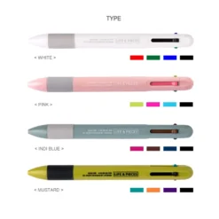 Livework LIFE & PIECES 4-Colour Gel Pen [0.4mm]
