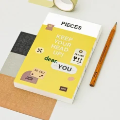 Livework LIFE & PIECES Vintage Typo Sticker Set – 6 Sheets