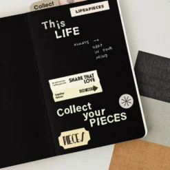 Livework LIFE & PIECES Vintage Typo Sticker Set – 6 Sheets