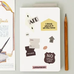 Livework LIFE & PIECES Vintage Label Sticker Set – 6 Sheets Decorative Planner Stickers