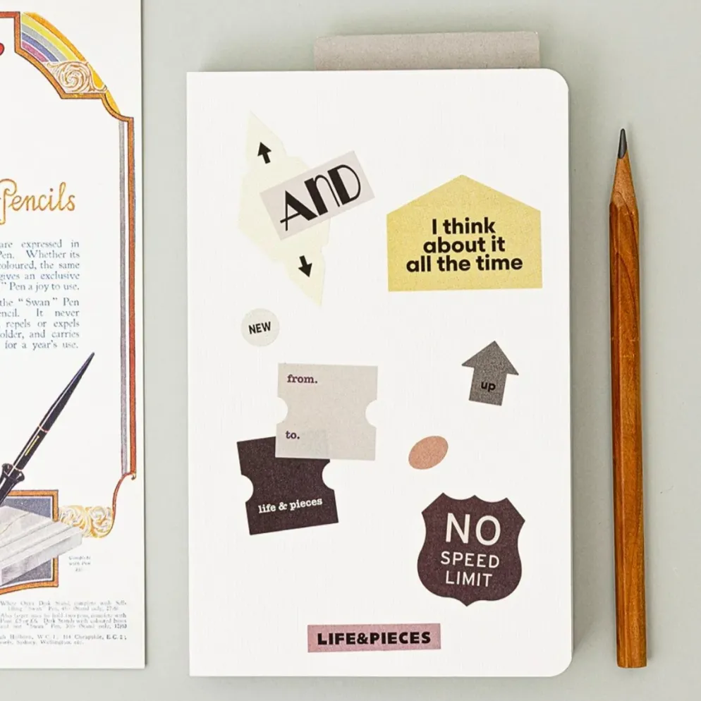 Livework LIFE & PIECES Vintage Label Sticker Set – 6 Sheets Decorative Planner Stickers