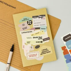 Livework LIFE & PIECES Vintage Label Sticker Set – 6 Sheets Decorative Planner Stickers