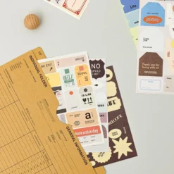 Livework LIFE & PIECES Vintage Label Sticker Set – 6 Sheets Decorative Planner Stickers