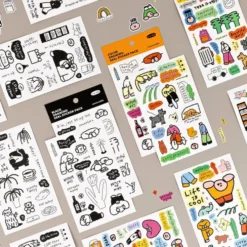 Livework Little Things Drawing Seal Sticker Pack – 8 Sheets