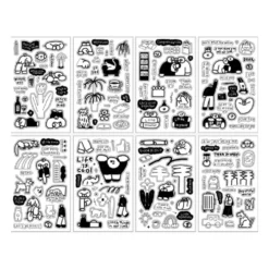 Livework Little Things Drawing Seal Sticker Pack – 8 Sheets