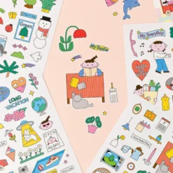 Livework Palette Illustration Removable Sticker Pack – 4 Sheets