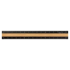 Midori - Aluminium Wooden Ruler 15cm - Black