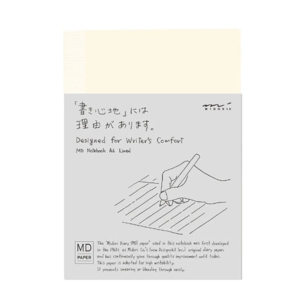 Midori MD Paper Notebook A6 – Ruled Lines, Thread-Stitch Binding