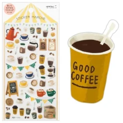 Midori Sticker 2379 Marché Coffee