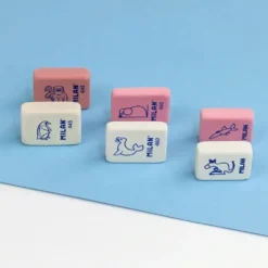MILAN 445 Animal Design Erasers – Soft Rectangular Rubber (Pack of 6)