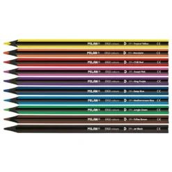 Milan 10 ERGO Black Wood Coloured Pencils + Sharpener