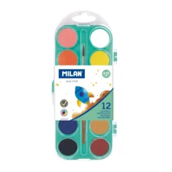 Milan 12 Opaque Colours Watercolour Set + Brush