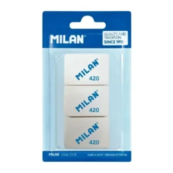 MILAN 420 Synthetic Erasers – Soft Square Rubber (Set of 3)