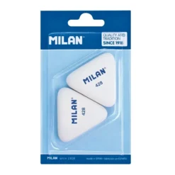 MILAN 428 Triangular Erasers – Soft Synthetic Rubber (Pack of 2)