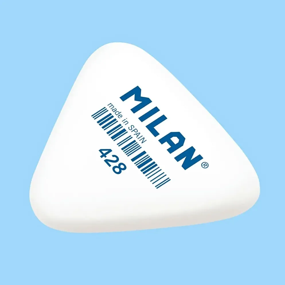 MILAN 428 Triangular Erasers – Soft Synthetic Rubber (Pack of 2)