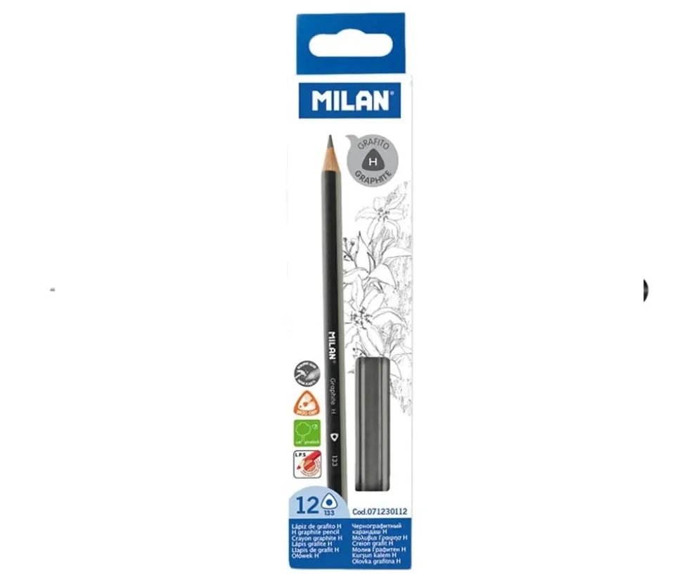 Milan H Graphite Triangular Pencils (12 Pencils)