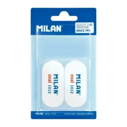 MILAN Oval 1012 Erasers – Soft Synthetic Rubber (Pack of 2)