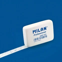 MILAN Professional Soft 412 Erasers – White Synthetic Rubber (Pack of 2)