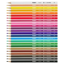 Milan Triangular Colour Pencils – Set of 24 with Ergo Grip
