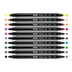 Milan Water-Based Bicolor Fibrepens (Pack of 10)