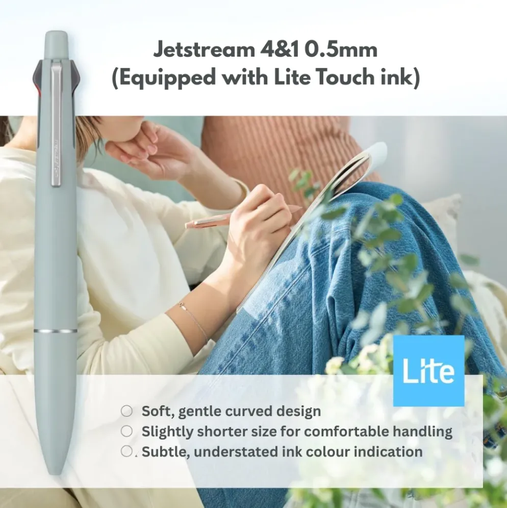 Mitsubishi Uni Jetstream Lite Touch Ink 4-in-1 Colour Gel Pen + Mechanical Pencil
