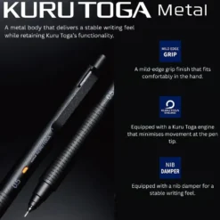 Mitsubishi Uni Kuru Toga Metal Mechanical Pencil 0.5mm – Sunrise Orange Limited Edition