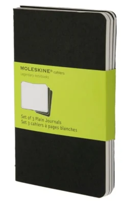 Moleskine Plain Black Cahier 9cm x 14cm [pack pf 3]